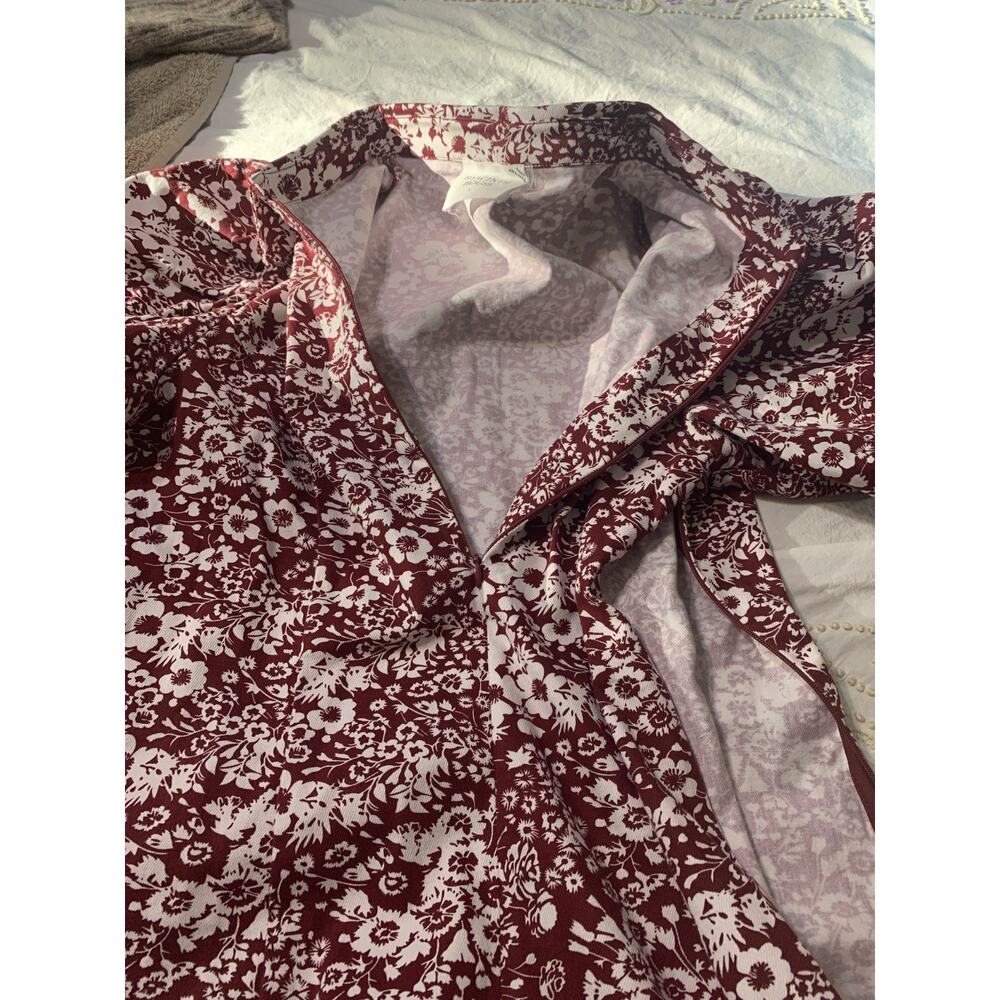 Tuckernuck Hyacynth House Maroon Bagonia Floral Front Zip Mini Dress Large - Picture 11 of 12